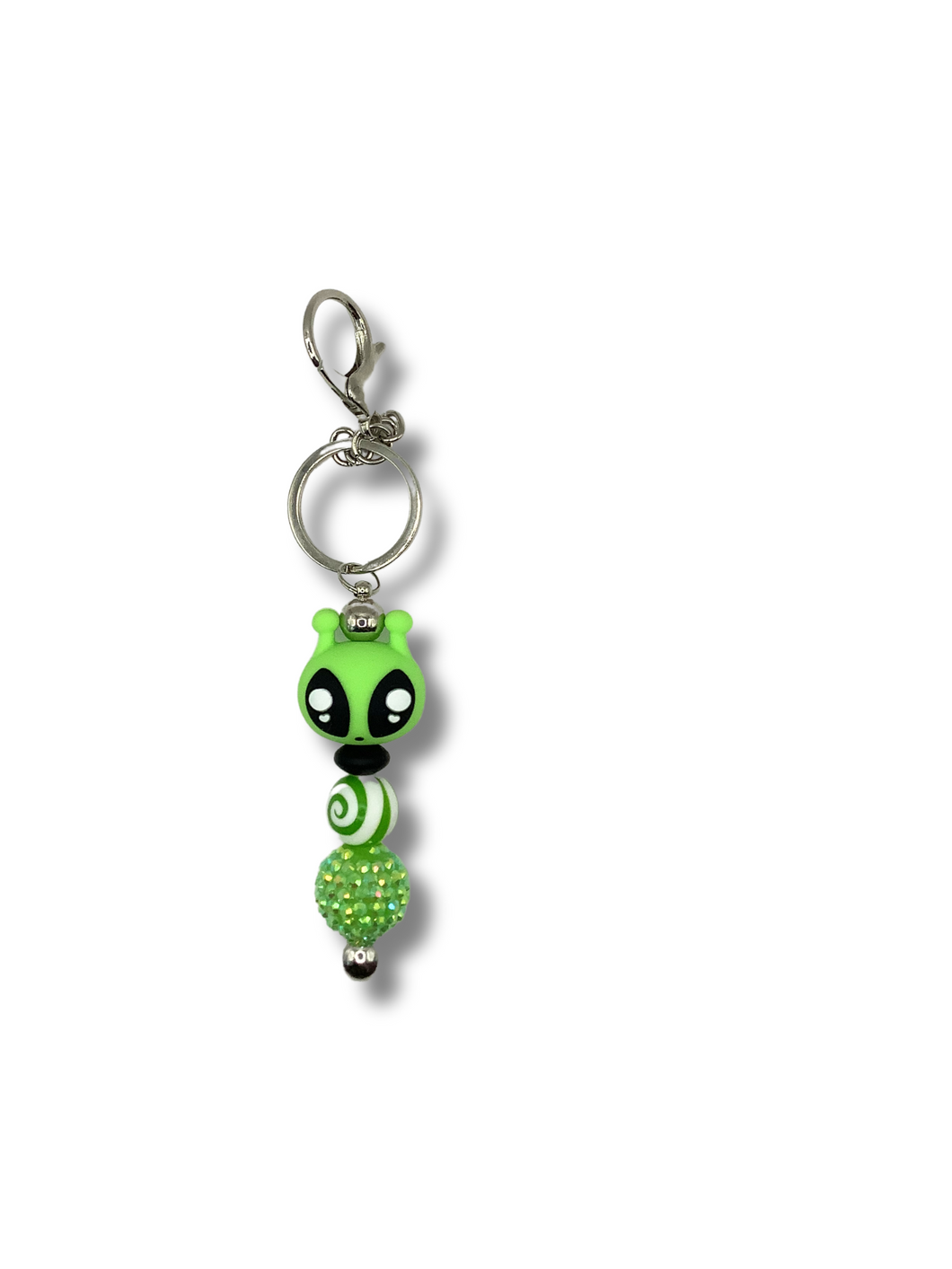 Green Alien Head Keychain