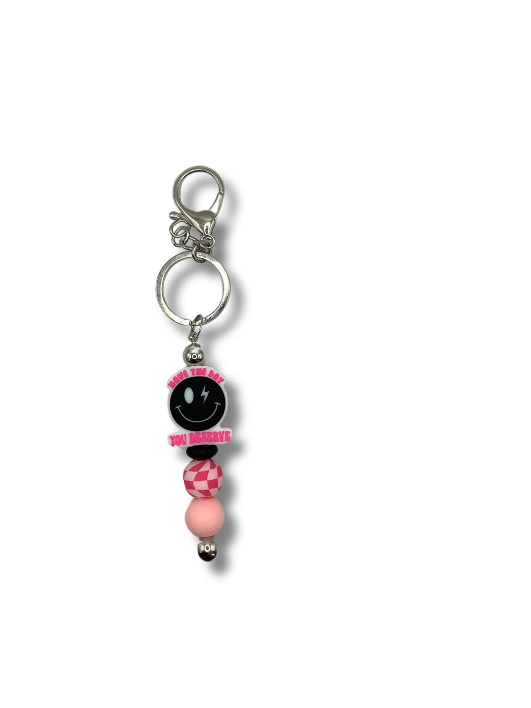 Have The Day You Deserve Smiley Keychain