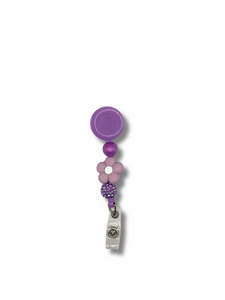 Purple Flower Badge Reel